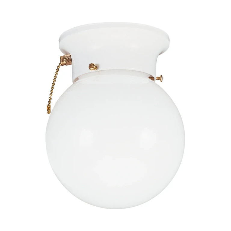 White One Light Flush Mount from the Tomkin Collection