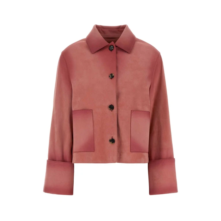 Loewe Pink Leather Jacket Giacche E Gilet - Women