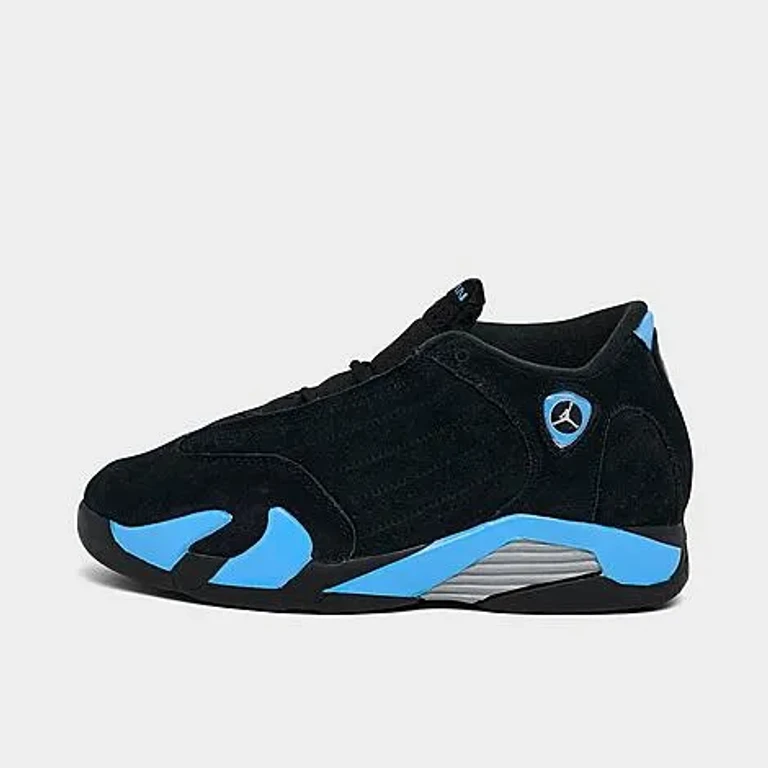 Little Kids Air Retro 14 Basketball Shoes in Black/White/University Blue Size: 1.0