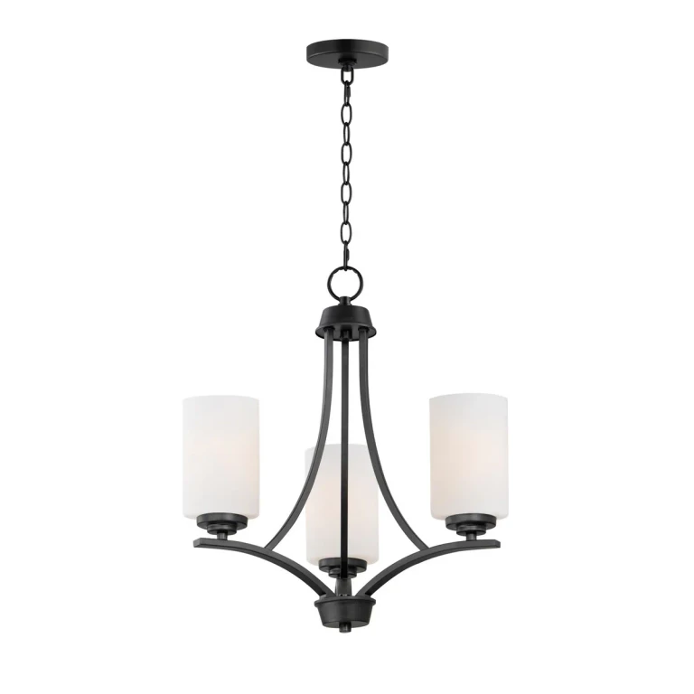 Black Three Light Chandelier from the Deven Collection
