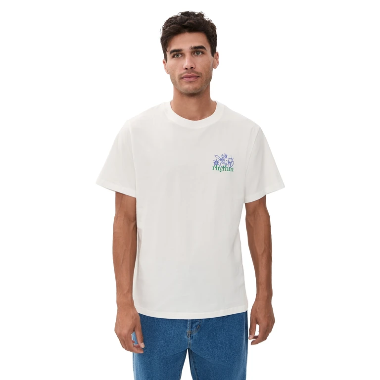 Rhythm Old Growth Livin Short Sleeve T-Shirt Vintage White XXL