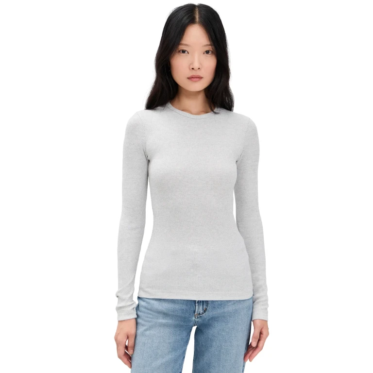 AGOLDE Delphi Slim Tee Brushed Heather Grey L