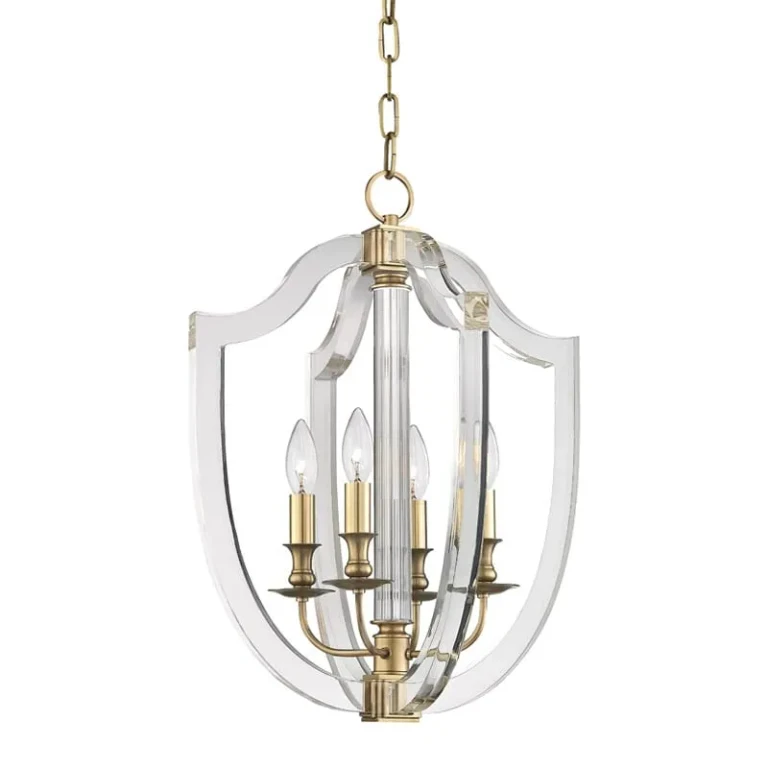 Arietta 4-Light 22" Pendant Light in Aged Brass