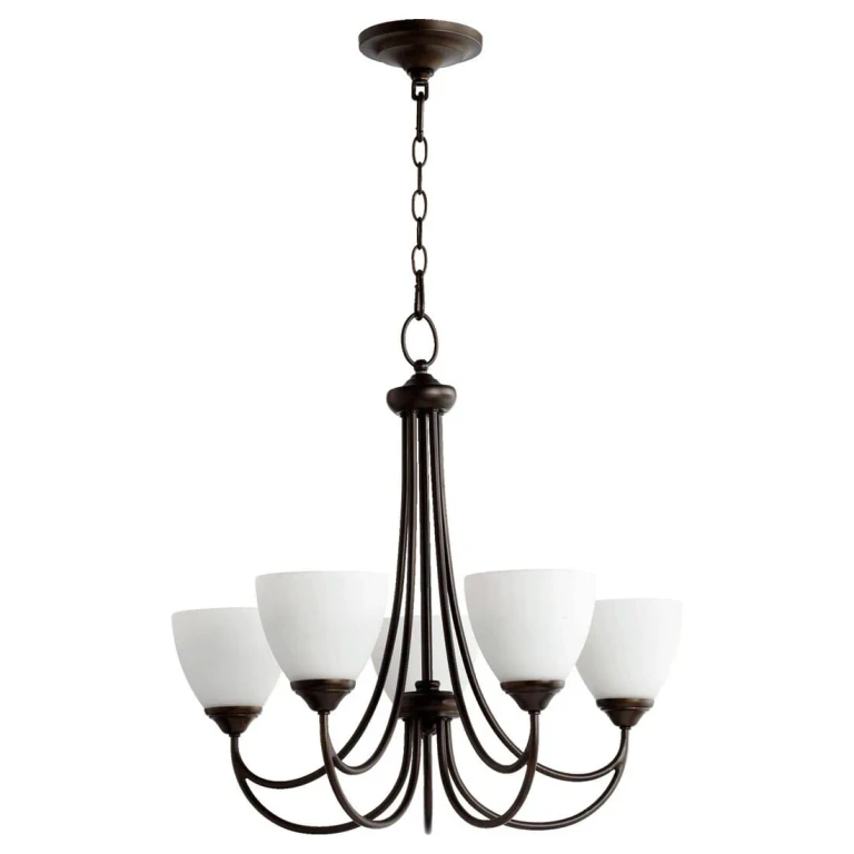 Quorum Brooks 5-Light 24" Transitional Chandelier in Oiled Bronze