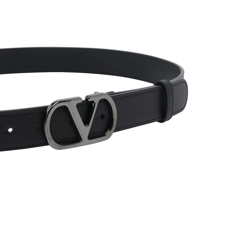 Valentino Garavani Belts Black Calf Leather - Men