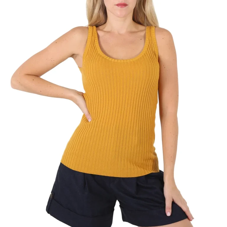 Chloe Ladies Sunlight Yellow Fitted Tank Top