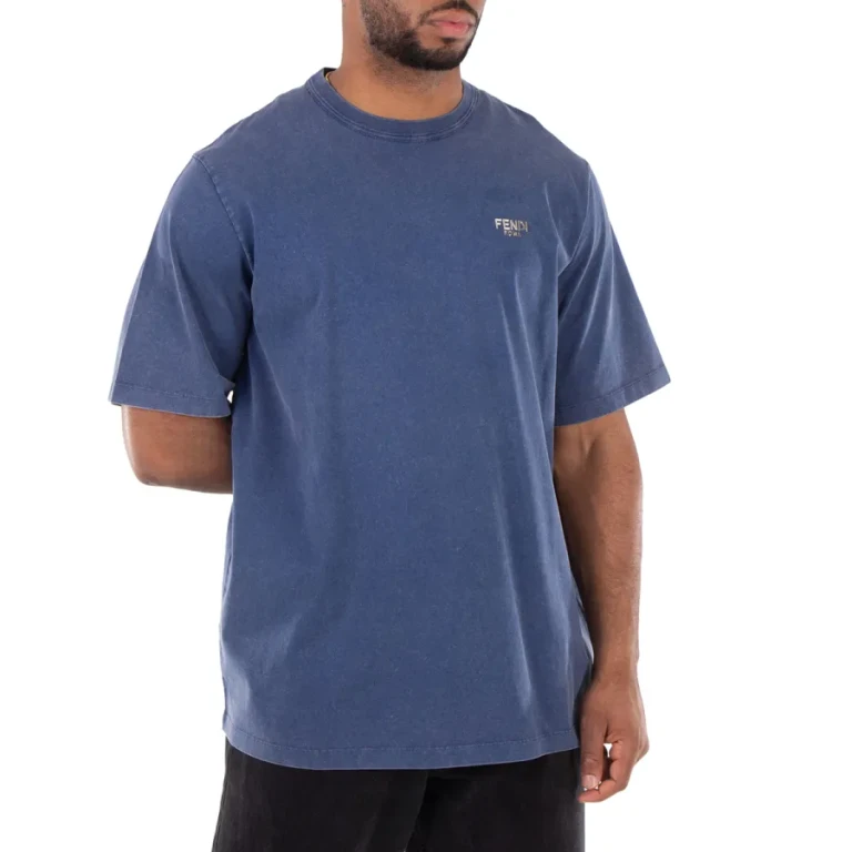 Fendi Logo-Print Crew Neck Cotton T-Shirt