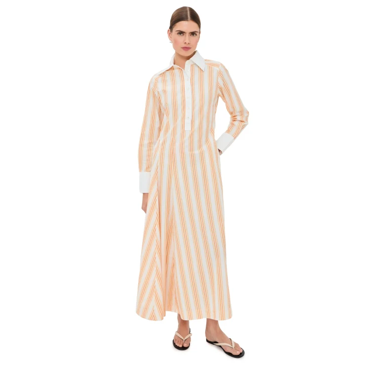 Rosie Assoulin Groovy Shirt Dress Creamsicle 0