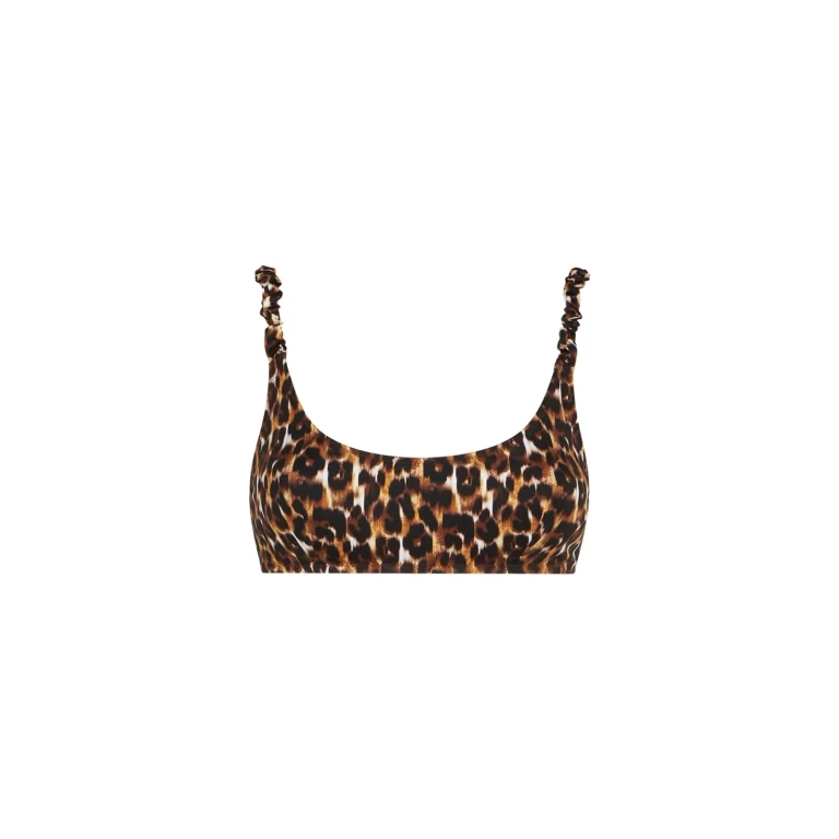 MC2 Saint Barth Diamond Leopard Print Bralette Bikini Top