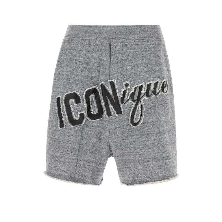 Dsquared2 Grey Cotton Bermuda Shorts Greymelange Exterior - Men