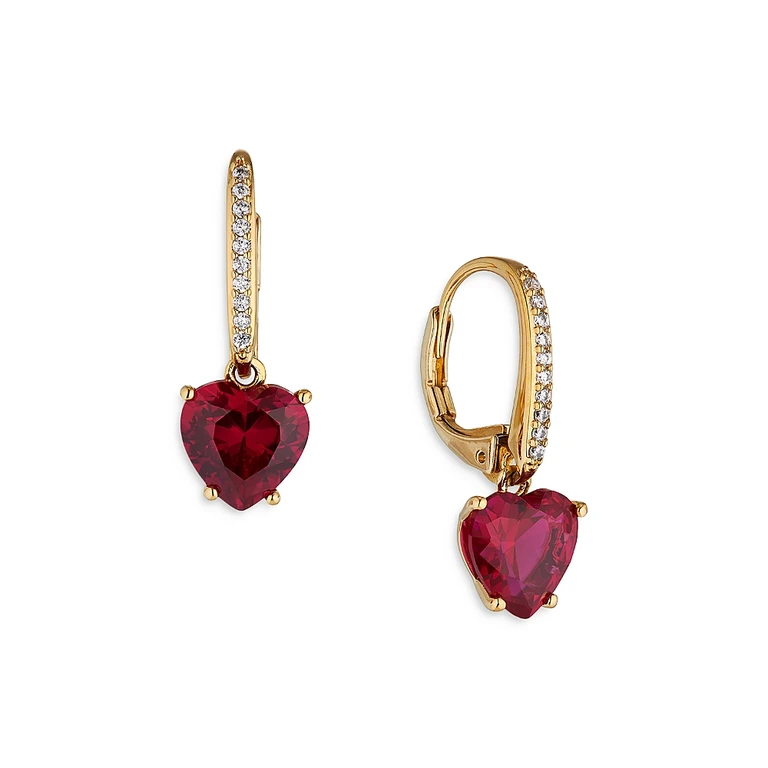 Nadri Modern Love Heart Drop Earrings