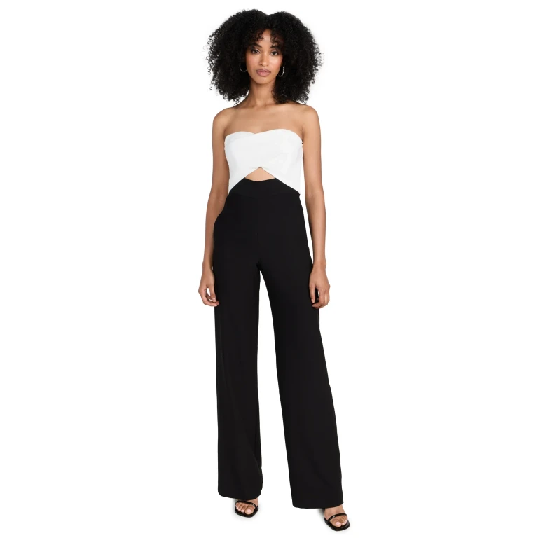 Black Halo Jada Jumpsuit Black/Pearl 0