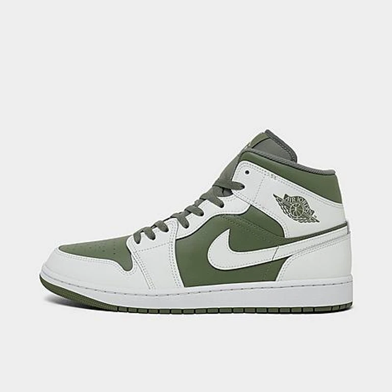Jordan Men's Air Retro 1 Mid Casual Shoes in Summit White/Vintage Lichen Size: 7.5