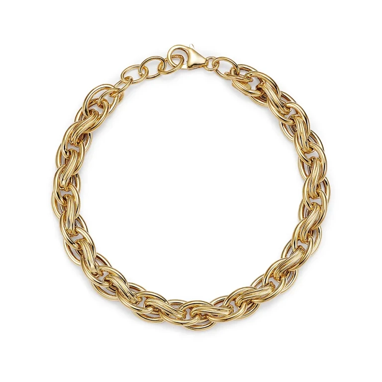 Fancy Link Chain Bracelet in 14K Yellow Gold