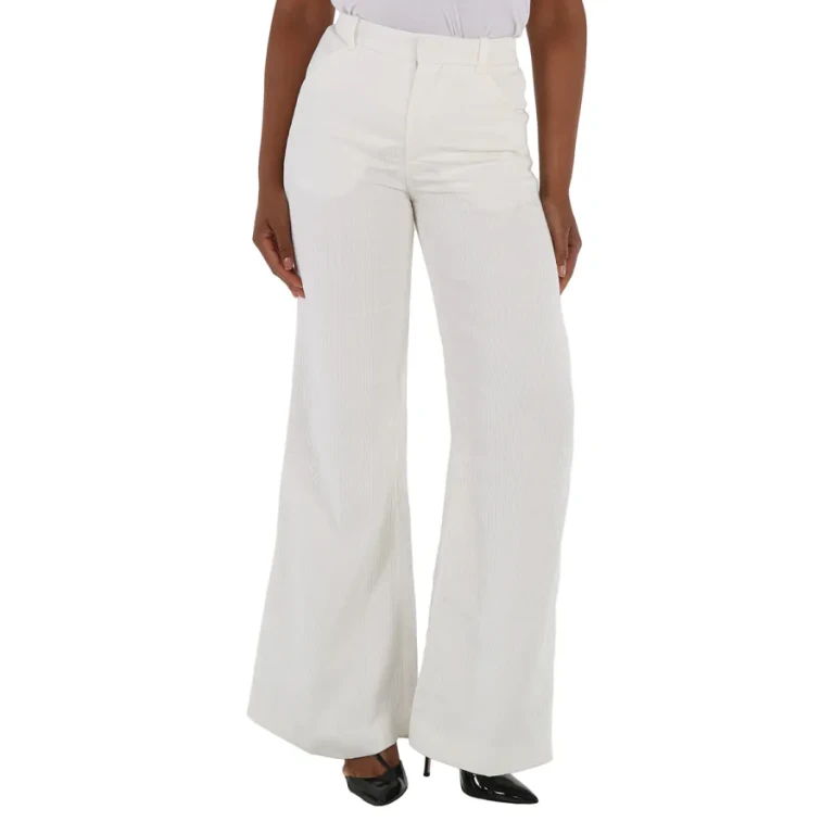 Chloe Ladies Iconic Milk Flared Ribbed Trousers