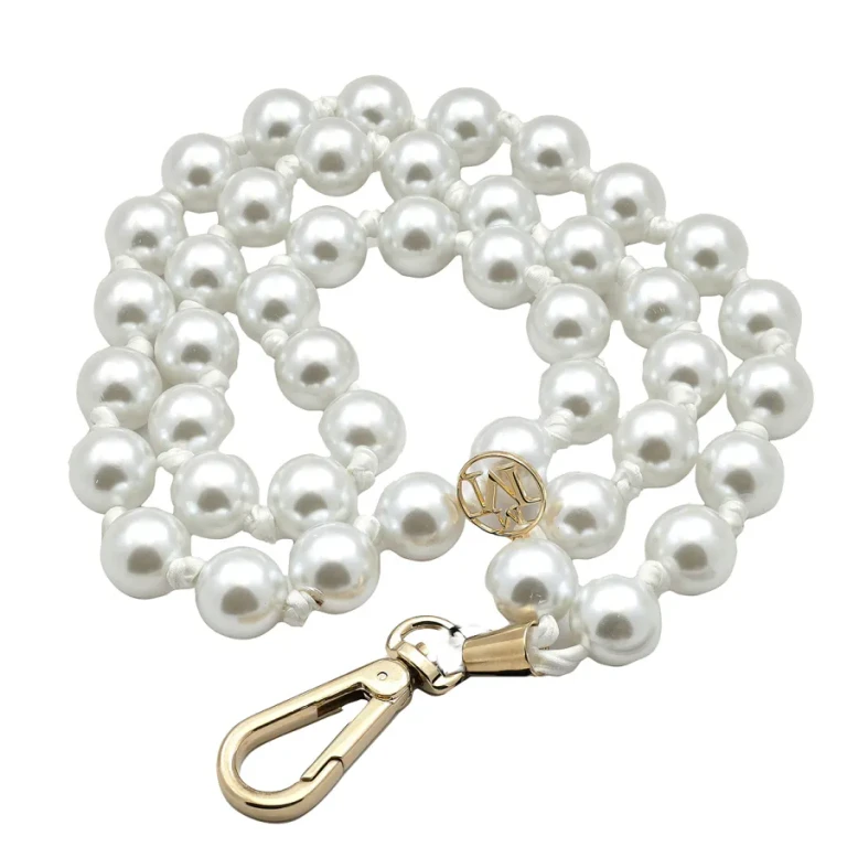 Maison Michel Martine White Pearls Shoulder Strap