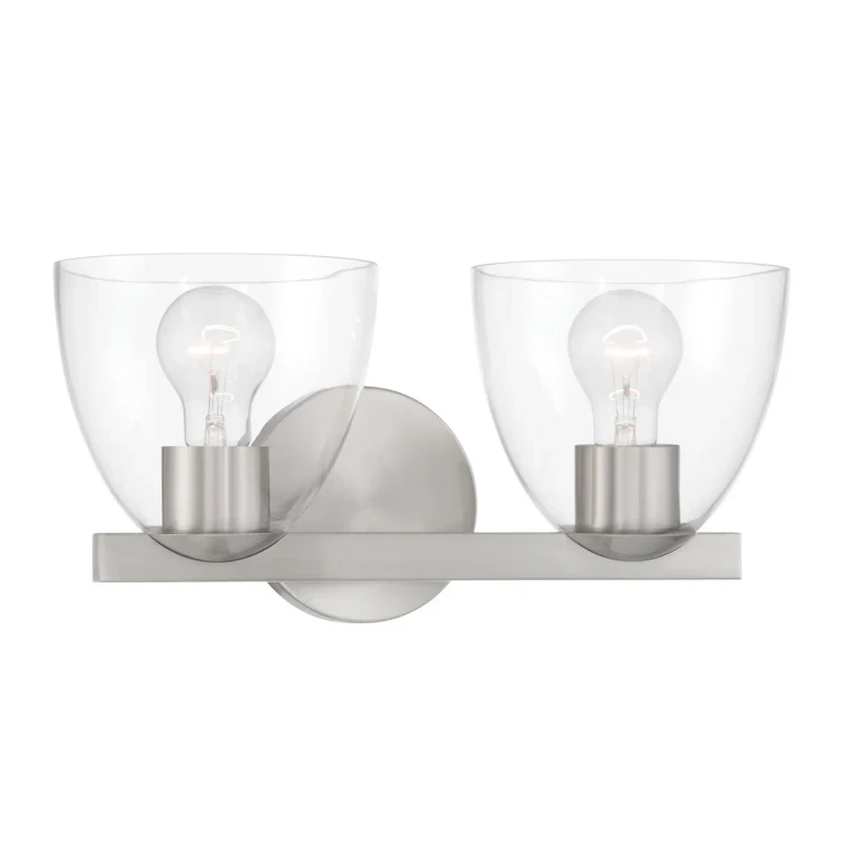Brushed Nickel Bathroom Vanity Light from the Noellea Collection