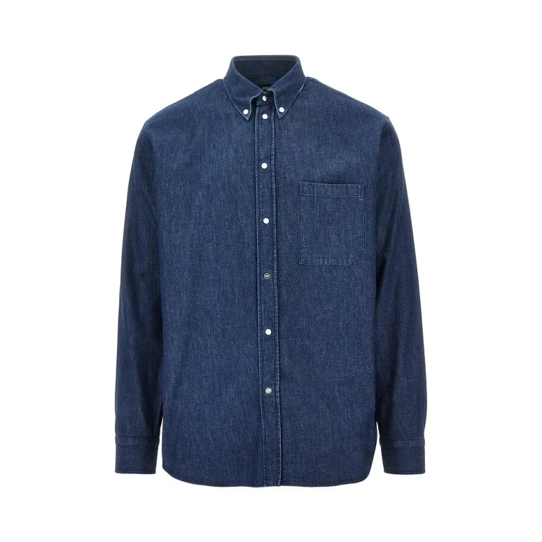 FENDI Denim shirt with FF embroidery Man S