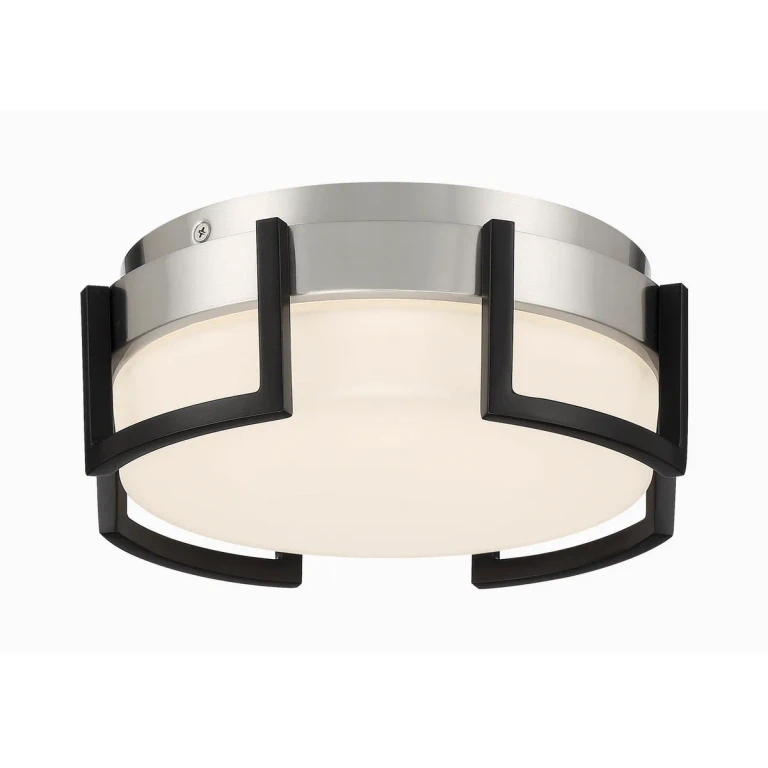 Coal With Brushed Nickel LED Flush Mount from the Bezel Set Collection