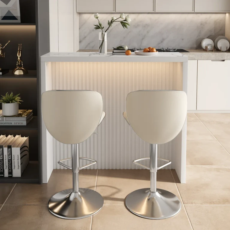 42" Bar Table Sintered Stone Modern White Seats for 2 People