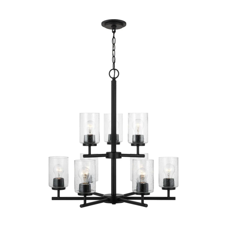 Oslo 9-Light Contemporary Chandelier in Midnight Black
