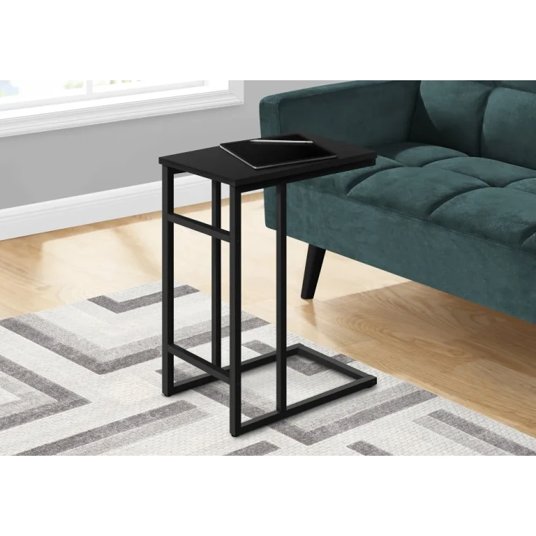 Samantha Black Metal C-Shaped Accent Table