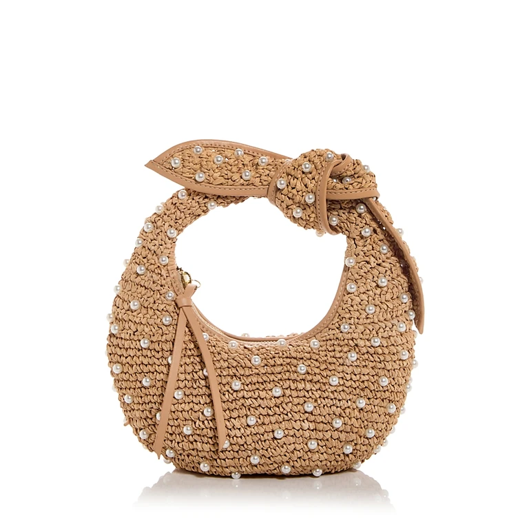 Poolside Josie Embellished Raffia Knot Bag