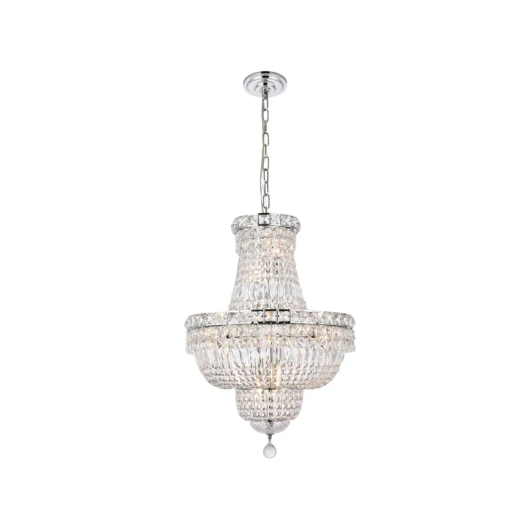 Chrome 12 Light Pendant from the Tranquil Collection