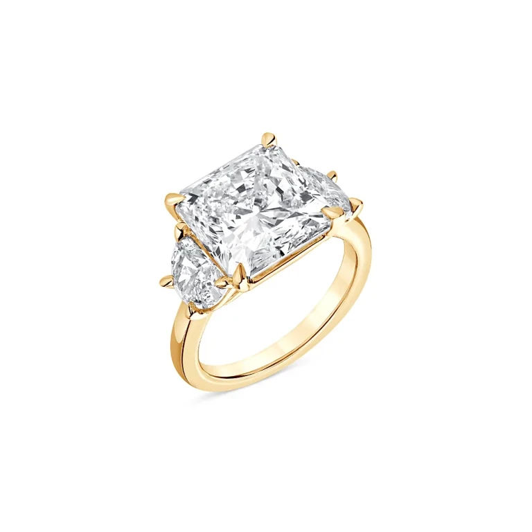 Certified Lab Grown Diamond Engagement Ring in 18K Yellow Gold, 8.45 tcw