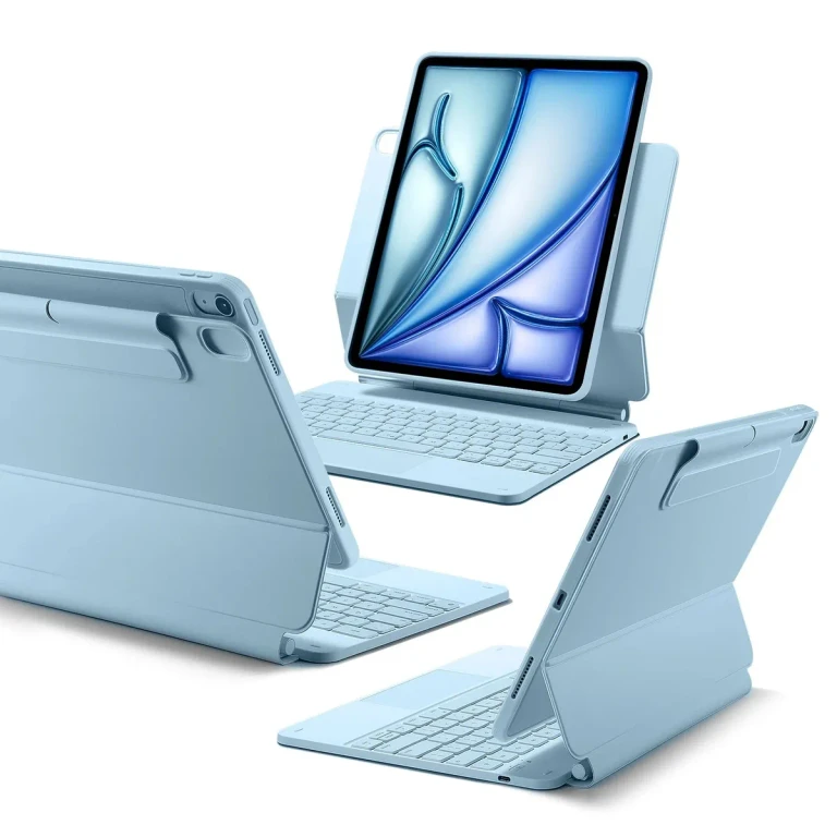 iPad Air 13 (2025) Rebound Magnetic Keyboard Case 360 - US Layout-White - US Layout-White