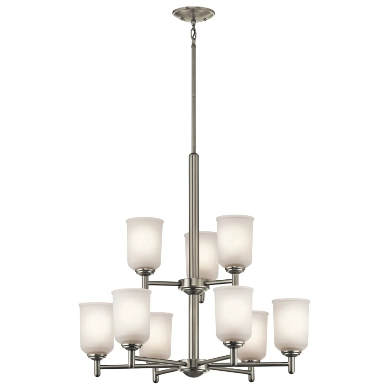 Shailene 9-Light Chandelier 2-Tier in Brushed Nickel