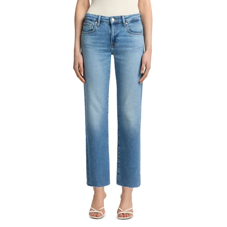 7 For All Mankind Calie Straight Leg Ankle Jeans in Fancy
