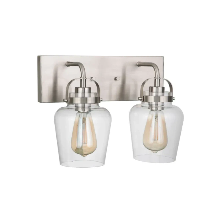 Brushed Polished Nickel Two Light Vanity from the Trystan Collection
