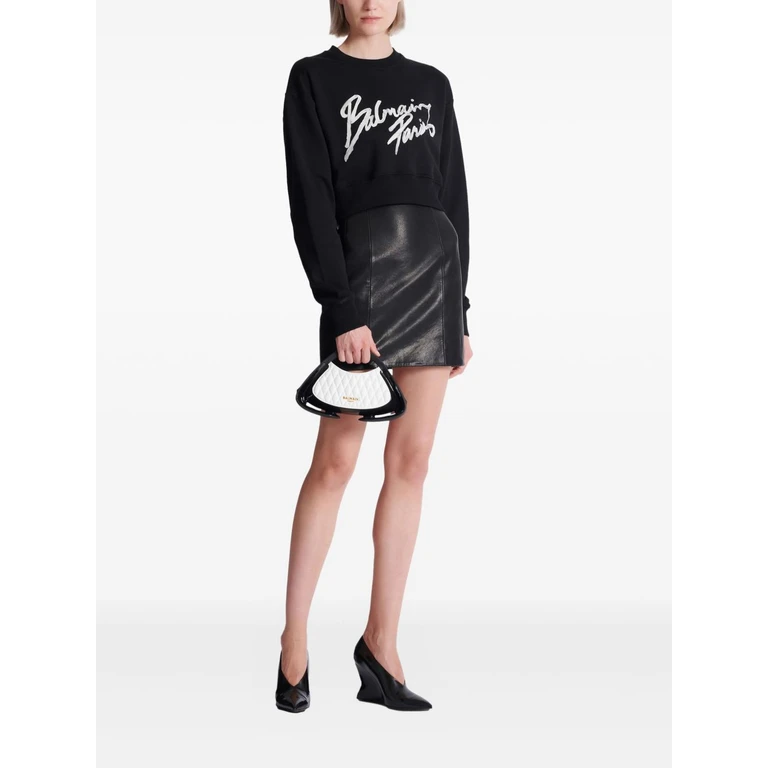Balmain Sweaters Black Organic Cotton - Women