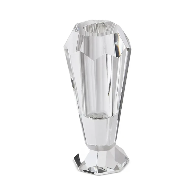 Tizo Crystal Glass Bud Vase with Clear Base