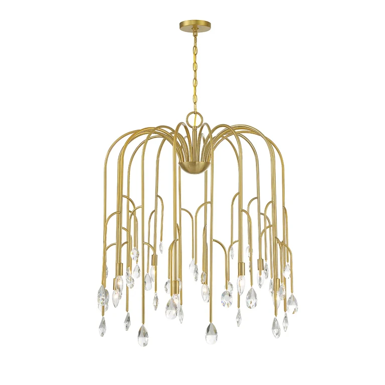Noble Brass Eight Light Chandelier from the Anholt Collection