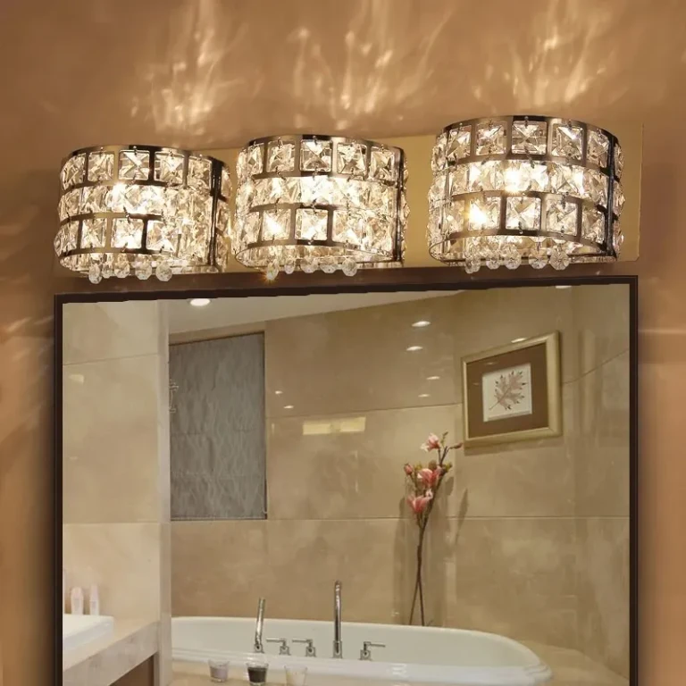 Modern Clear Crystals 4-Light Bath Vanity Wall Light in Polished Chrome
