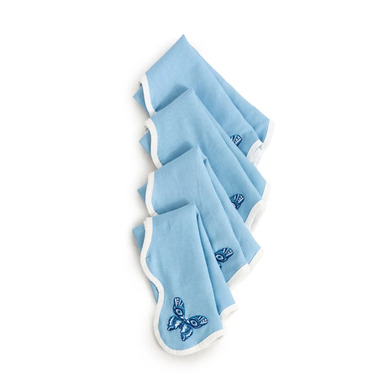 Jonathan Adler Butterfly Napkin Set Blue/White One Size
