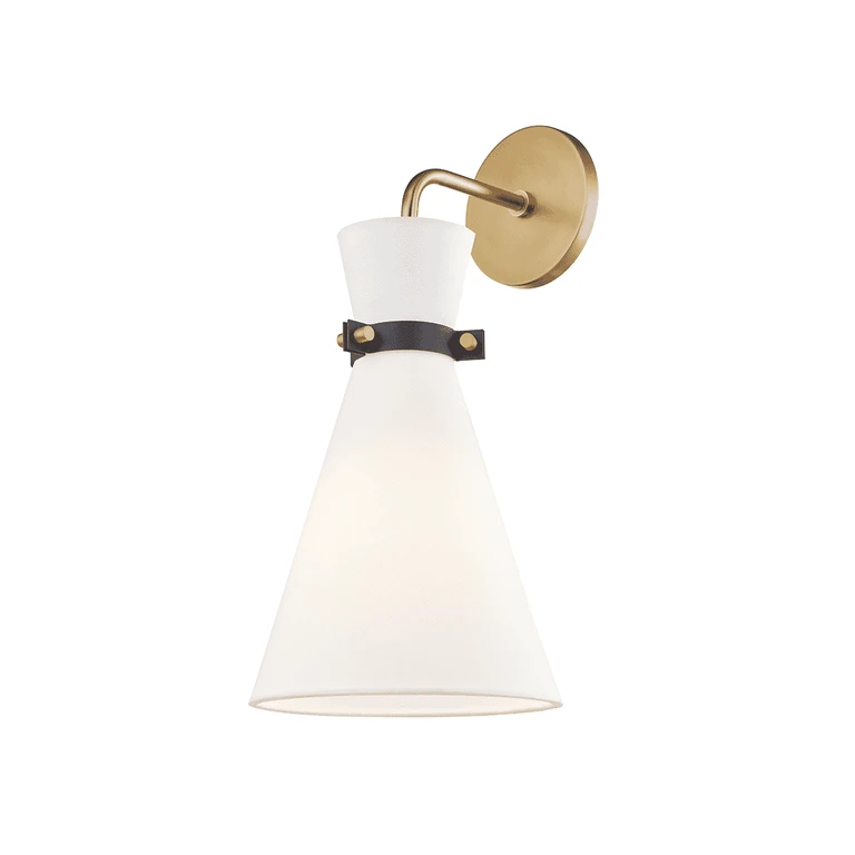 Aged Brass Black One Light Wall Sconce from the Julia Collection