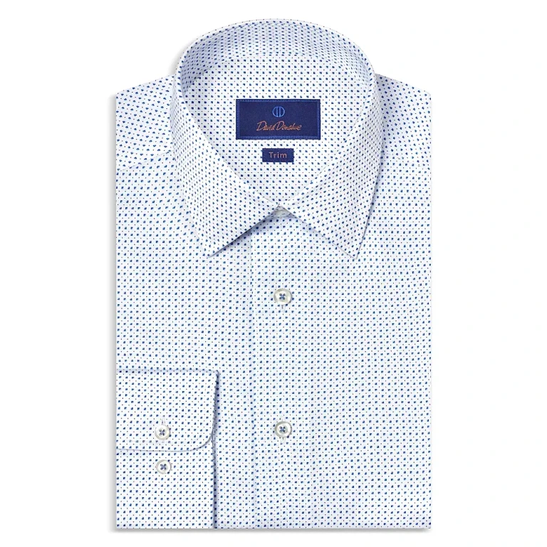 David Donahue Slim Fit Printed Dress Shirt