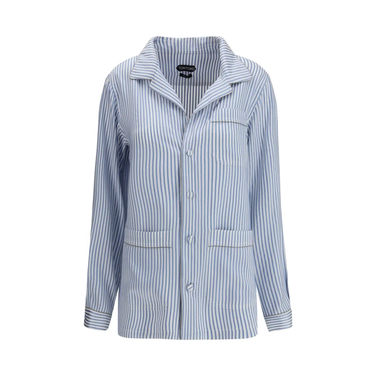 Tom Ford Striped Silk Pj Shirt