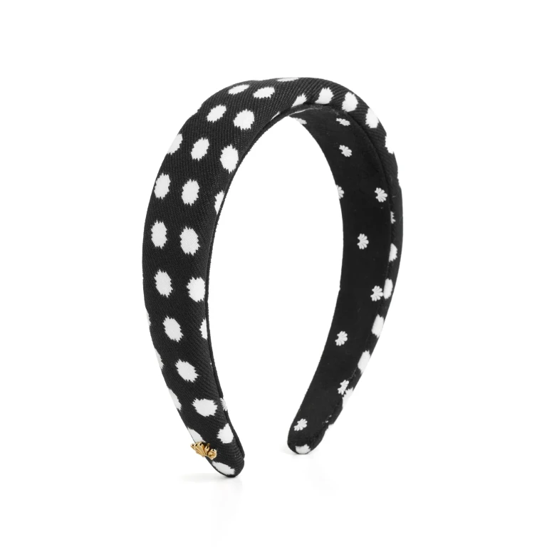 Lele Sadoughi Alice Polka Dot Headband Jet One Size