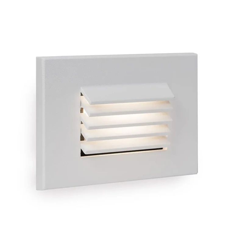 WAC Lighting 1-Light LED Low Voltage Horizontal Louvered Step and Wall Light in White - 4051-27WT