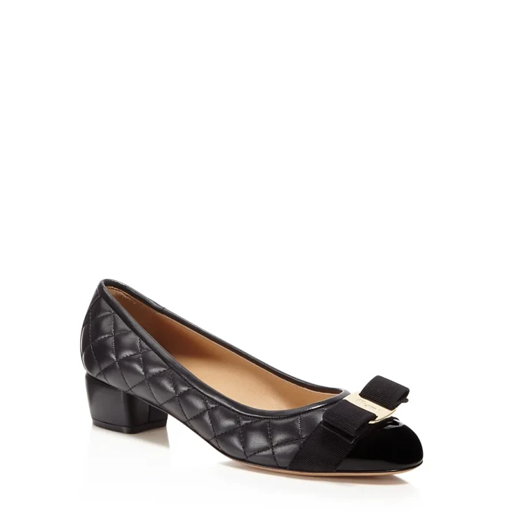 Ferragamo Women's Vara Quilted Low-Heel Pumps