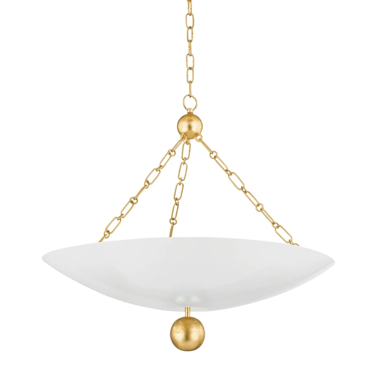 Amali 3-Light Pendant in Vintage Gold Leaf with Soft White