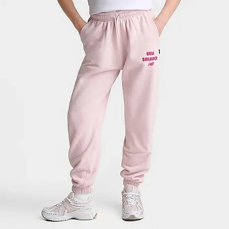 New Balance Girls' Big Kids Bubble Print Jogger Pants in Rose Sugar Size: Small