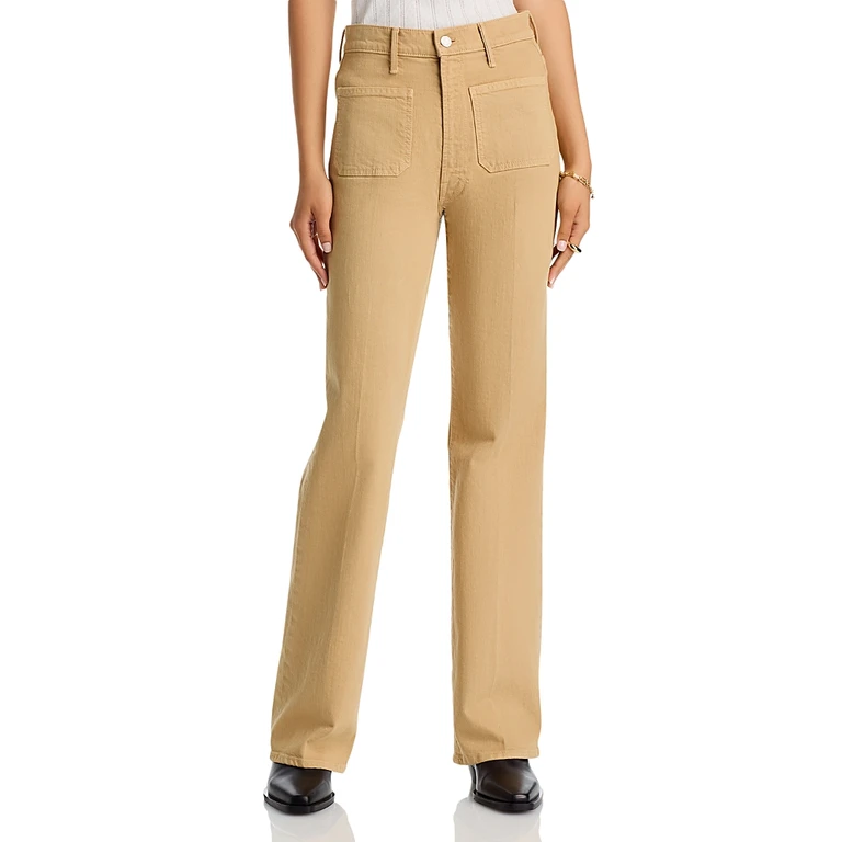 MOTHER High Waisted Patch Pocket Bookie Sneak Jeans Devil May Care Latte 24