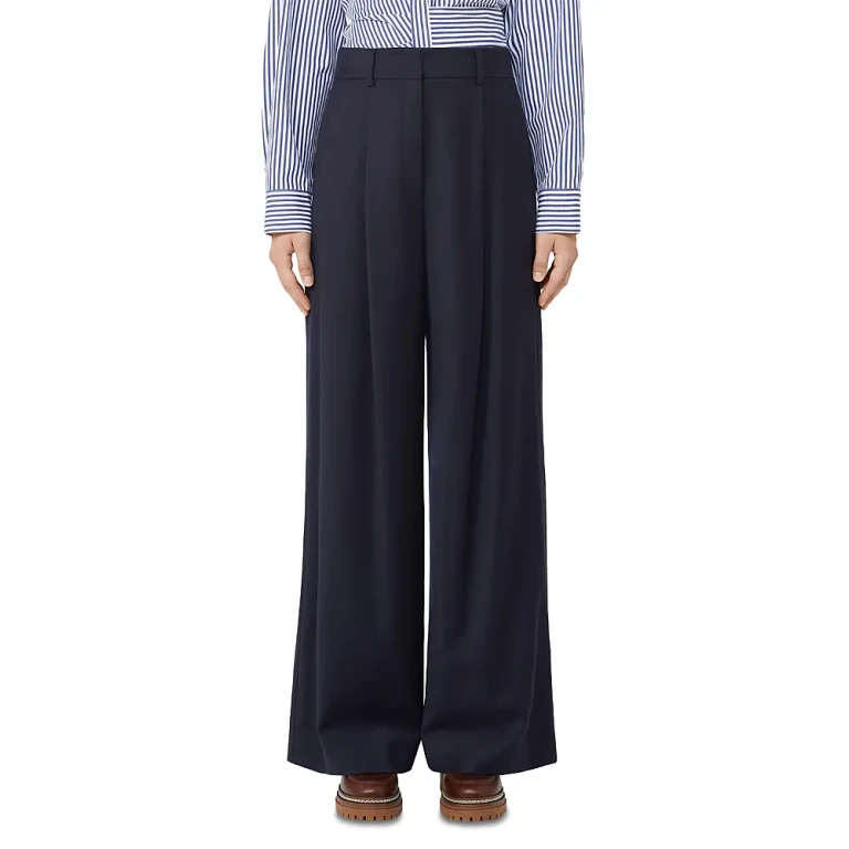 Weekend Max Mara Weekend 2 Globale Wool Blend Pleated Pants