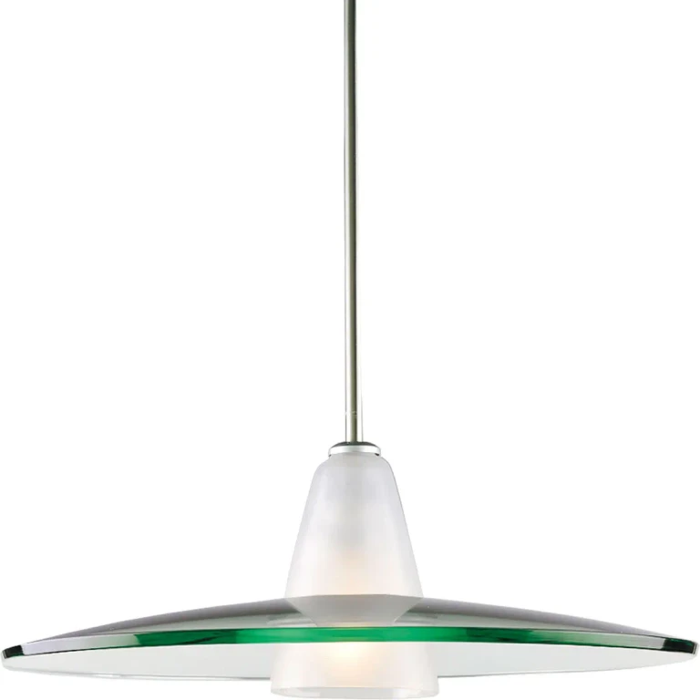 Brushed Nickel One Light Pendant from the Glass Pendants Collection