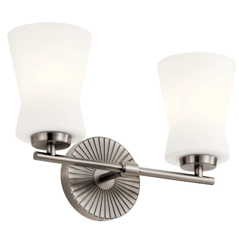 Brianne 2-Light 15" Bathroom Vanity Light in Classic Pewter
